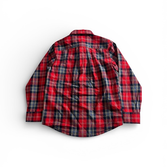 Red Plaid Button-Up Shirt Janie and Jack Boys Size 5 - Picture 2 of 3